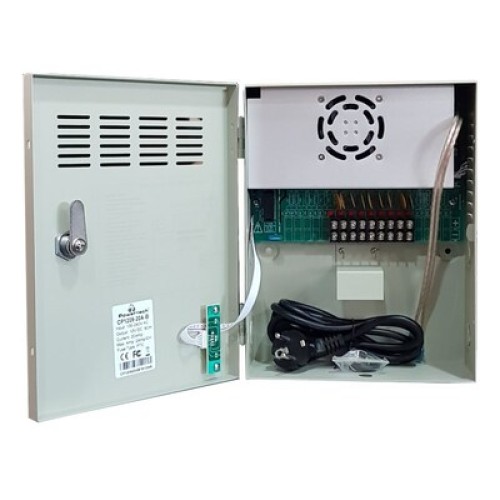 Powertech POWERTECH τροφοδοτικό CP1209-20A-B για CCTV-Alarm, DC12V 20A, 9 κανάλια