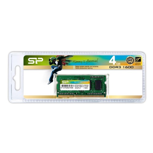 SILICON POWER SILICON POWER Μνήμη DDR3 SODimm, 4GB, 1600MHz, PC3-12800, CL11