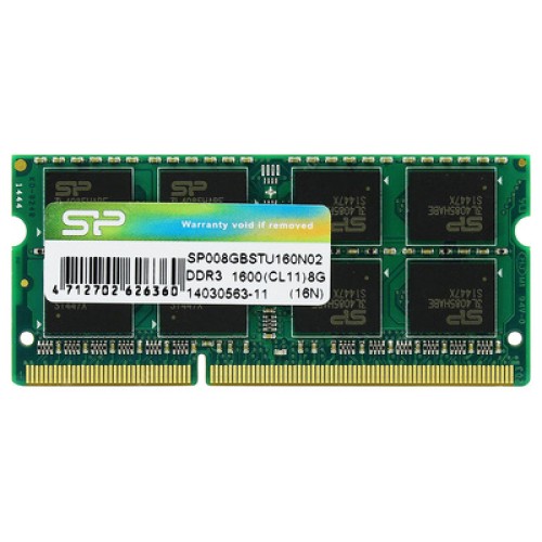SILICON POWER SILICON POWER Μνήμη RAM DDR3 SODimm, 8GB, 1600MHz, CL11