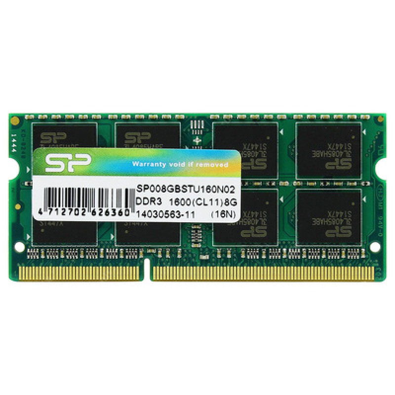 SILICON POWER SILICON POWER Μνήμη RAM DDR3 SODimm, 8GB, 1600MHz, CL11