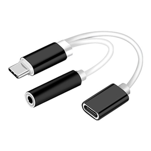 Powertech POWERTECH αντάπτορας USB-C σε USB-C & 3.5mm θηλυκό CAB-UC030, λευκός