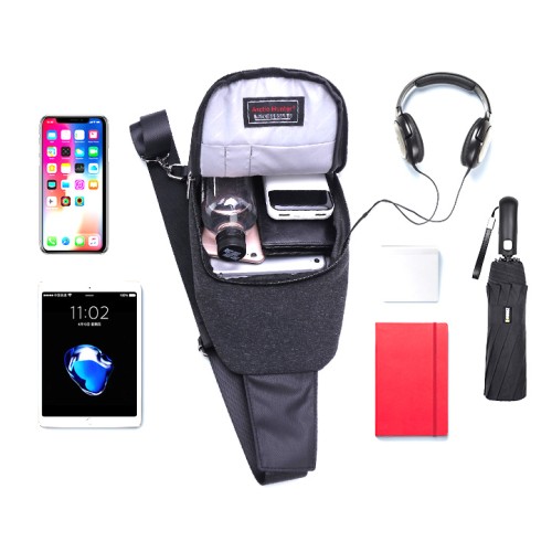 Arctic Hunter ARCTIC HUNTER τσάντα Crossbody XB0058, 5L, μαύρη