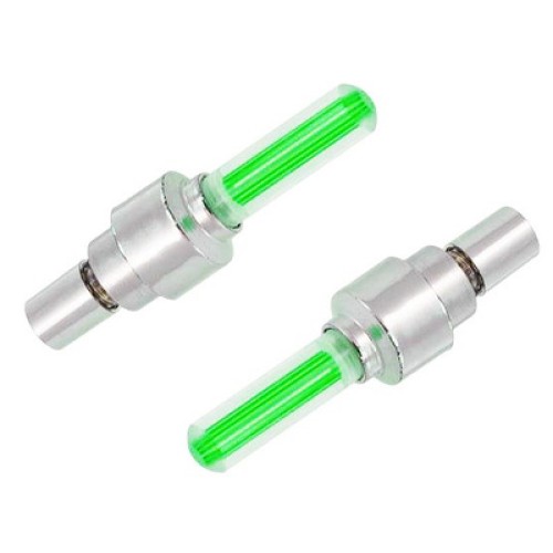 UNBRANDED Καπάκι βαλβίδας ποδηλάτου AG304B, LED, 6.5cm, 2τμχ, πράσινο