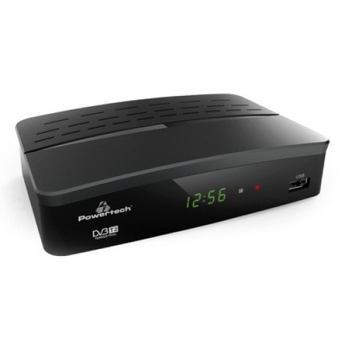 Powertech POWERTECH ψηφιακός δέκτης PT-779, MPEG4, DVB-T2, H.265, RJ45