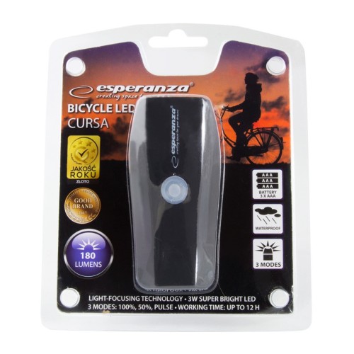 Esperanza ESPERANZA Εμπρόσθιος φωτισμός ποδηλάτου Cursa EOT018, 180lm, μαύρο