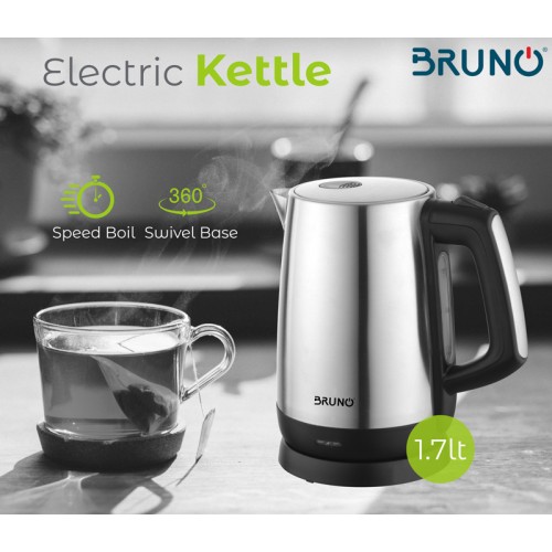 Bruno BRUNO ηλεκτρικός βραστήρας BRN-0030, 2200W, 1.7lt, βάση 360°