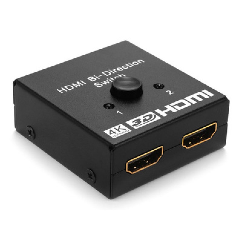 Powertech POWERTECH HDMI switch CAB-H112, 2 σε 1, 4K, bidirectional, μαύρο