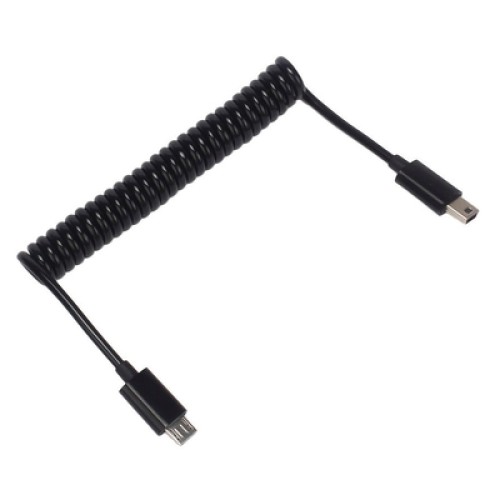 Powertech POWERTECH καλώδιο Micro USB σε USB Mini CAB-U124, σπιράλ, 1m, μαύρο