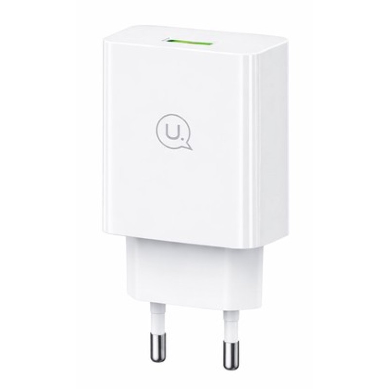 USAMS USAMS φορτιστής τοίχου T22, 1x USB, QC3.0 18W 3A, λευκός