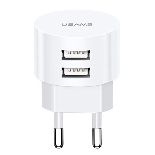 USAMS USAMS φορτιστής τοίχου T20, 2x USB, 2.1A, λευκός