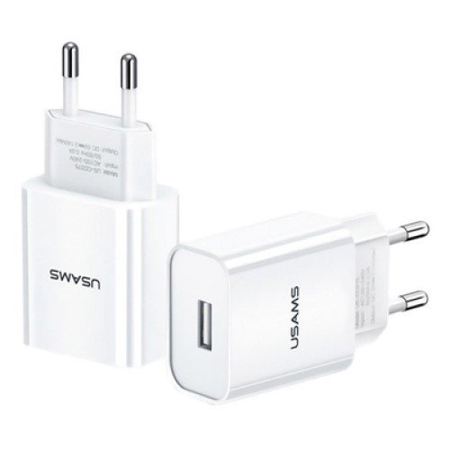 USAMS USAMS φορτιστής τοίχου T18, 1x USB, 2.1A, λευκός