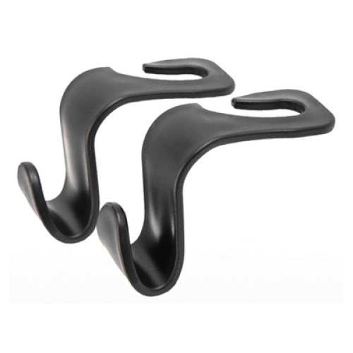 UNBRANDED Κρεμάστρα αυτοκινήτου CAR-0007 για το προσκέφαλο, μαύρη, 2τμχ