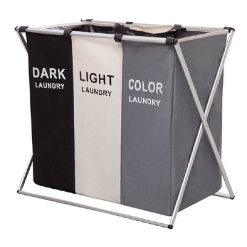 UNBRANDED Καλάθι διαχωρισμού απλύτων CLN-0008 με 3 σάκους, 60x38x68mm