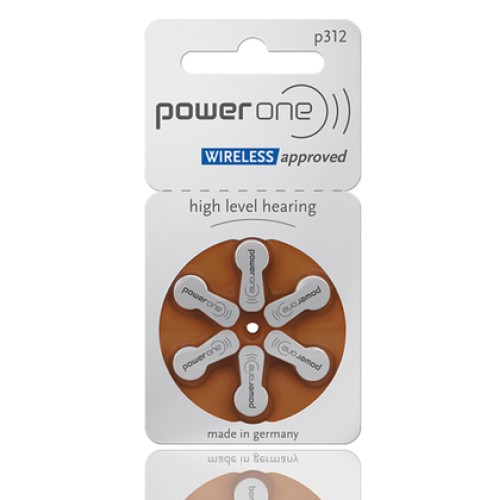 POWER ONE POWER ONE μπαταρίες ακουστικών βαρηκοΐας P312, mercury free, 1.45V, 6τμχ