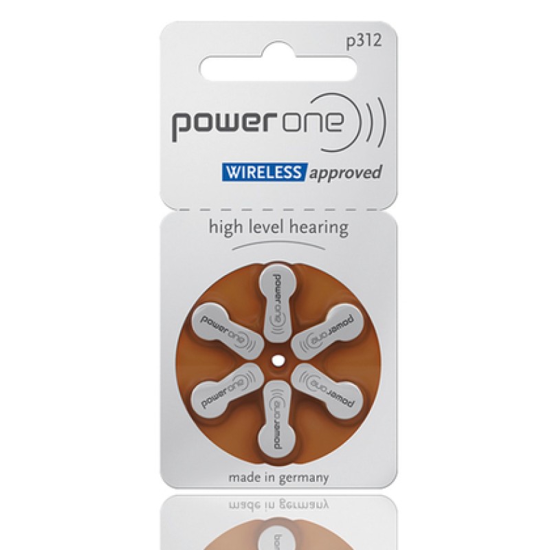 POWER ONE POWER ONE μπαταρίες ακουστικών βαρηκοΐας P312, mercury free, 1.45V, 6τμχ