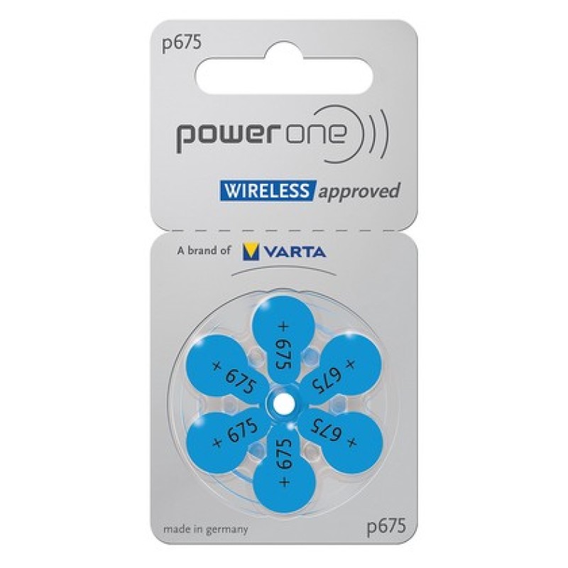 POWER ONE POWER ONE μπαταρίες ακουστικών βαρηκοΐας P675, mercury free, 1.45V, 6τμχ