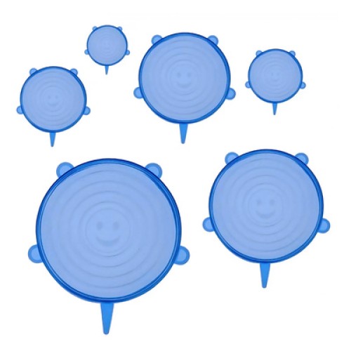 Bruno BRUNO σετ σιλικονούχων καπακιών για δοχεία τροφίμων BRN-0044, 6τμχ, μπλε