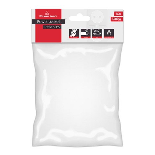 Powertech POWERTECH πολύπριζο PT-872, 5x schuko, 16A, 3m, μαύρο