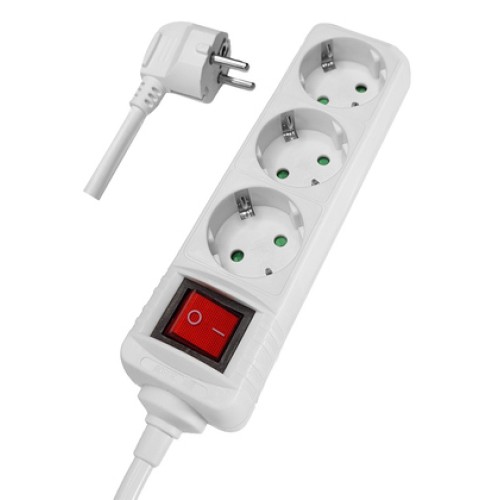 Powertech POWERTECH πολύπριζο PT-873, 3x schuko, 16A, 1.5m, λευκό