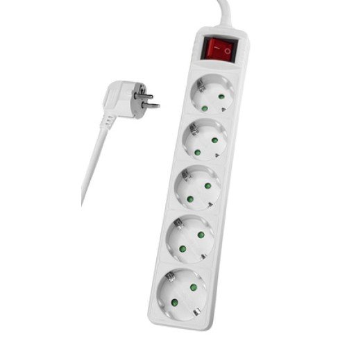 Powertech POWERTECH πολύπριζο PT-876, 5x schuko, 16A, 3m, λευκό
