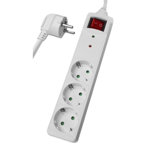 Powertech POWERTECH πολύπριζο ασφαλείας PT-879, 3x schuko, 16A, 1.5m, λευκό