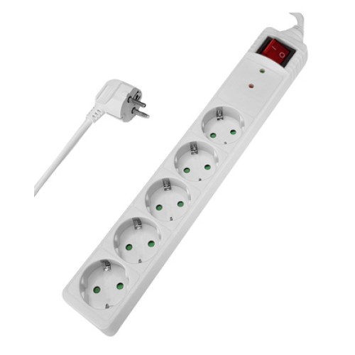 Powertech POWERTECH πολύπριζο ασφαλείας PT-880, 5x schuko, 16A, 1.5m, λευκό