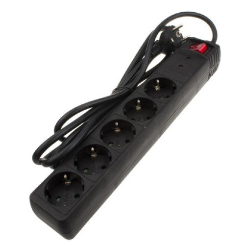Powertech POWERTECH πολύπριζο ασφαλείας PT-881, 5x schuko, 16A, 1.5m, μαύρο