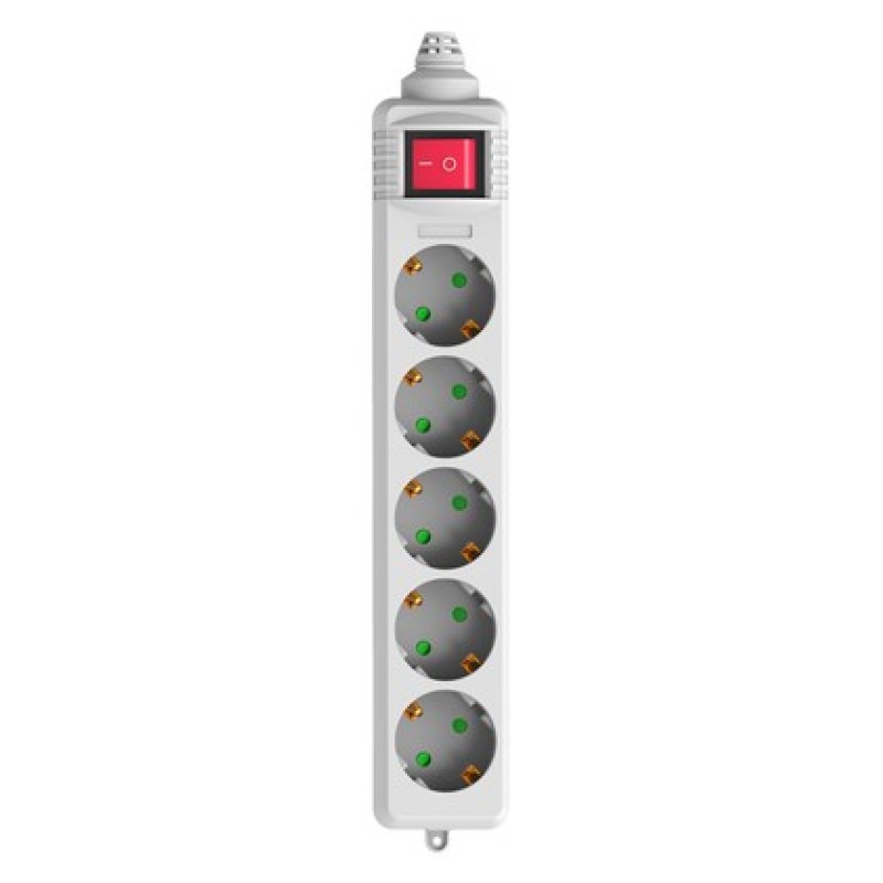 Powertech POWERTECH πολύπριζο PT-886, 5x schuko, 16A, χωρίς καλώδιο, λευκό