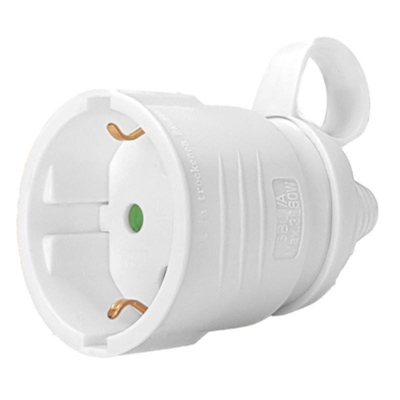 Powertech POWERTECH φις ρεύματος PT-887, 1x schuko, 16A, λευκό