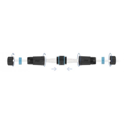 DELOCK DELOCK αδιάβροχος αμφίδρομος σύνδεσμος RJ45 Cat.6A 86693, μπλε