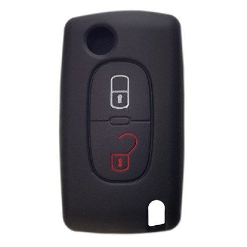 UNBRANDED Θήκη κλειδιού για αυτοκίνητα Peugeot 2009-02, εύκαμπτη, μαύρη