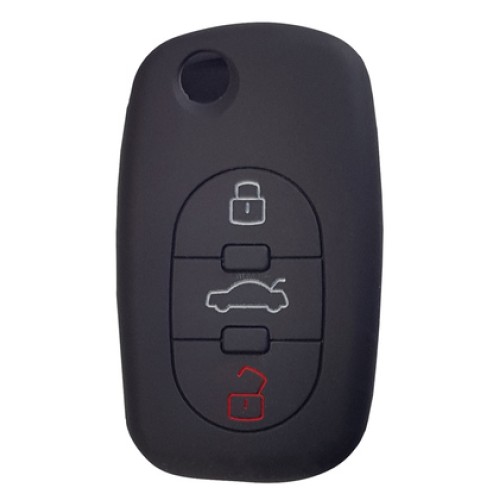 UNBRANDED Θήκη κλειδιού για αυτοκίνητα Audi 1009-03, εύκαμπτη, μαύρη