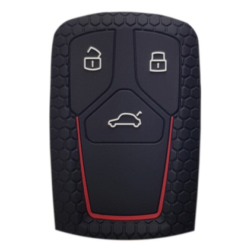UNBRANDED Θήκη κλειδιού για αυτοκίνητα Audi 2008-02, εύκαμπτη, μαύρη