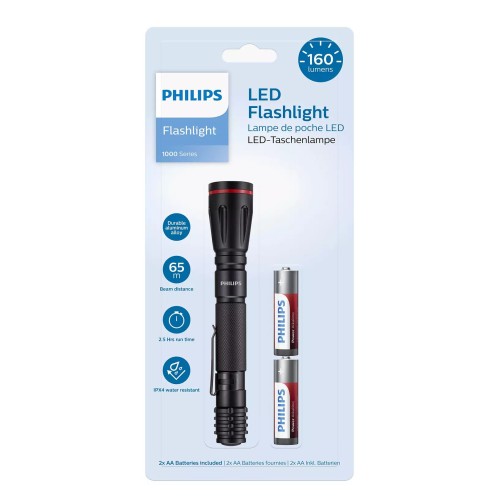Philips PHILIPS φορητός φακός LED SFL1001P-10, 1000 series, 160lm, μαύρος