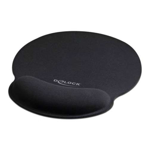 DELOCK DELOCK Mousepad 12559 με στήριγμα καρπού, 252 x 227mm, μαύρο
