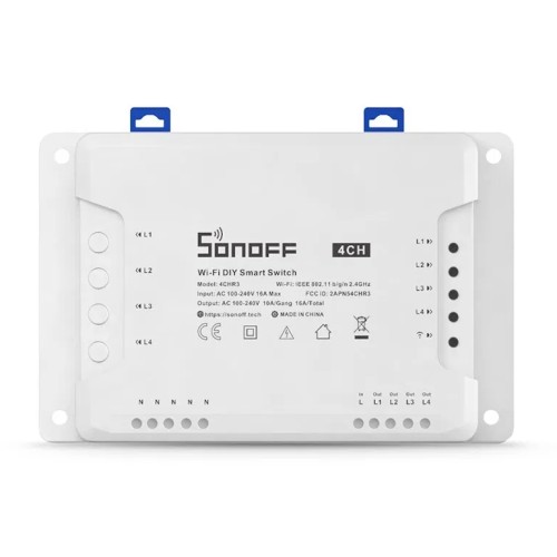 SONOFF SONOFF Smart Διακόπτης WiFi 4CH R3, 4 θέσεων, 16A, λευκός