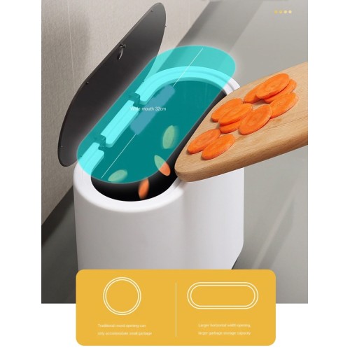 ECOCO ECOCO κάδος απορριμμάτων E1906, εύκολο άνοιγμα, 10lt, λευκός