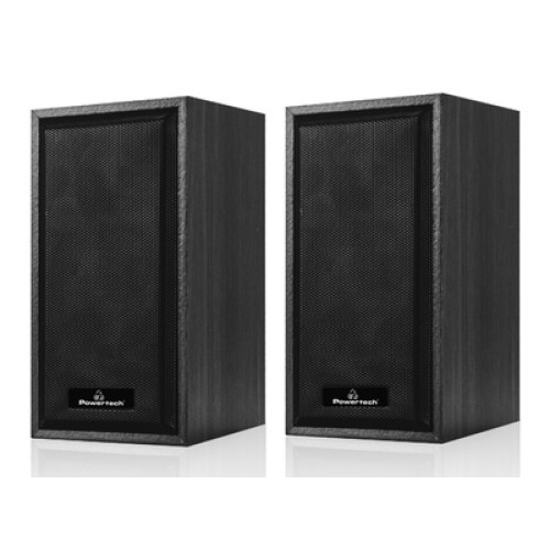 Powertech POWERTECH ηχεία Premium sound PT-845 από ξύλο, 2x 3W, 3.5mm, μαύρα