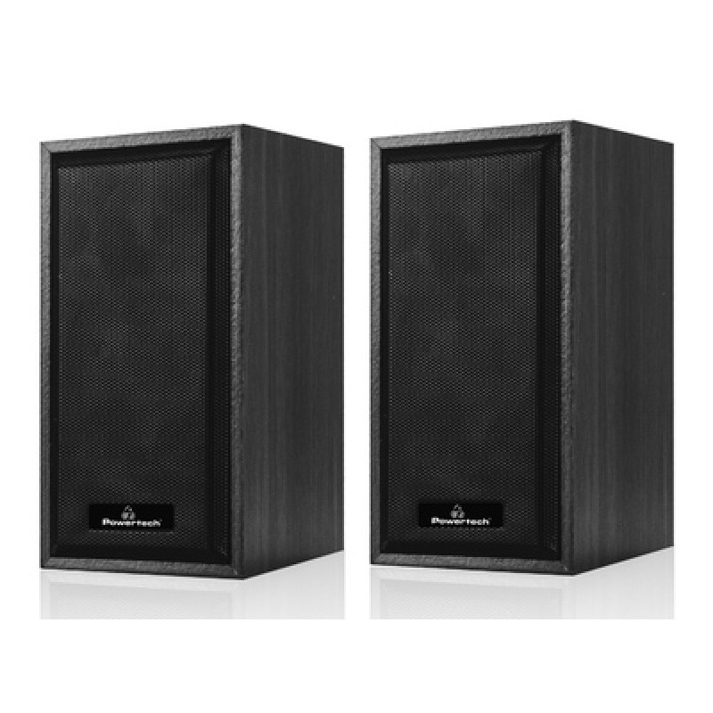 Powertech POWERTECH ηχεία Premium sound PT-845 από ξύλο, 2x 3W, 3.5mm, μαύρα
