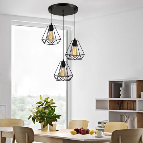 Powertech POWERTECH τρίφωτο φωτιστικό οροφής HLL-0004, E27, Φ20, μεταλλικό, μαύρο