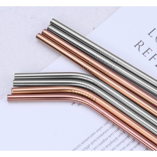 UNBRANDED Σετ μεταλλικά καλαμάκια & βουρτσάκι καθαρισμού CLN-0021, 9τμχ