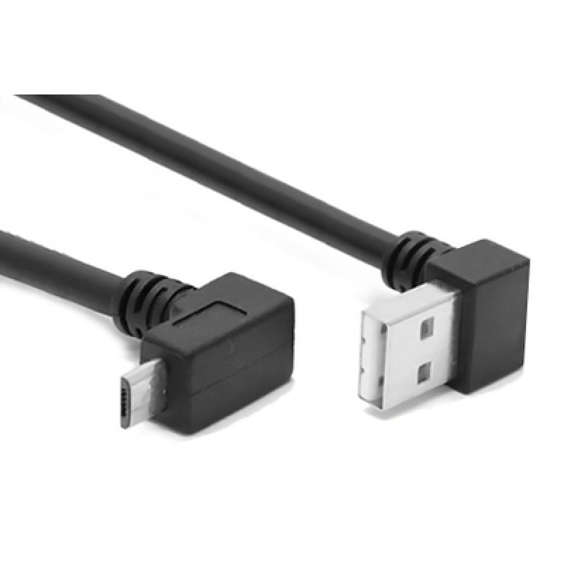 Powertech POWERTECH καλώδιο USB σε USB Micro CAB-U136, 90°, Easy USB, 0.5m, μαύρο