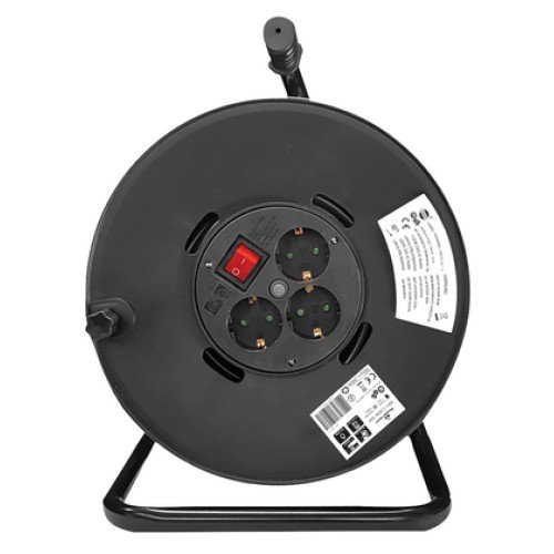 Powertech POWERTECH μπαλαντέζα με βάση PT-899, 3x schuko, 16A, 25m, μαύρη