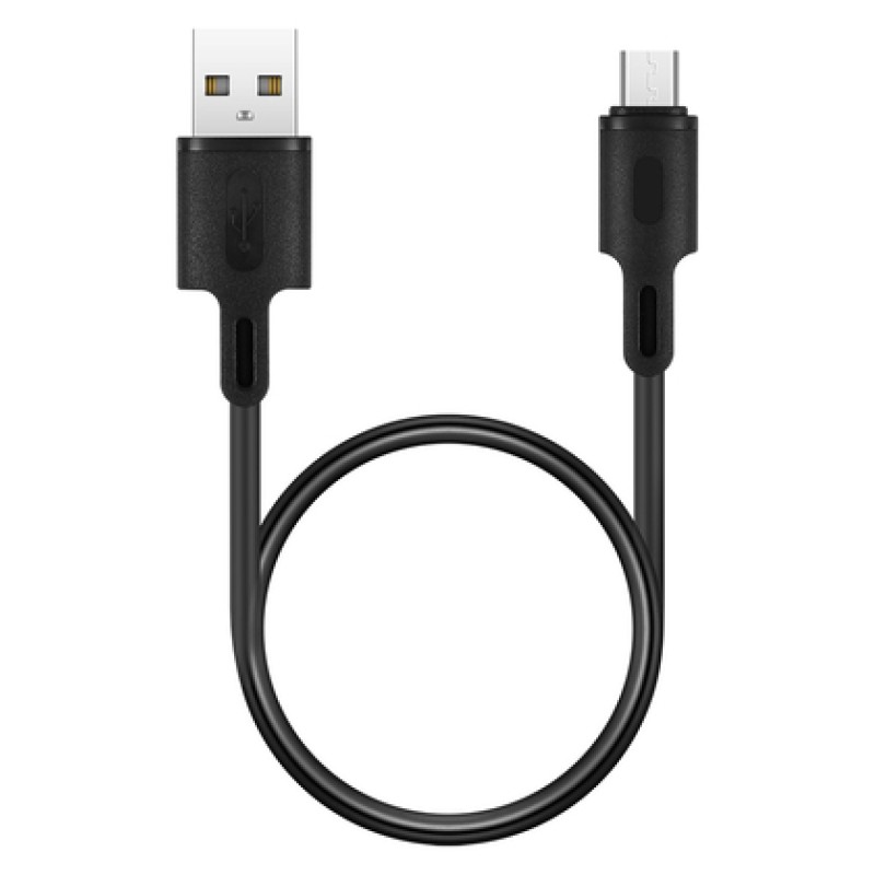 ROCKROSE ROCKROSE καλώδιο USB σε Micro USB Beta AM Mini, 2.4A, 30cm, μαύρο