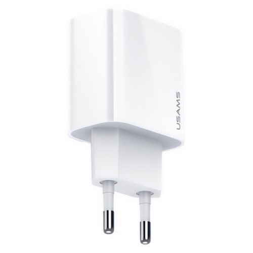 USAMS USAMS φορτιστής τοίχου US-CC118, 1x type-C, PD3.0 20W 3A, λευκός