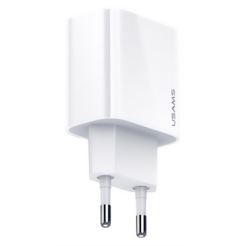 USAMS USAMS φορτιστής τοίχου US-CC118, 1x type-C, PD3.0 20W 3A, λευκός