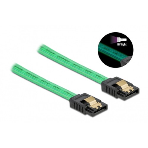Powertech POWERTECH Καλώδιο SATA III 7pin CAB-W036, με UV επίστρωση, 0.7m, πράσινο