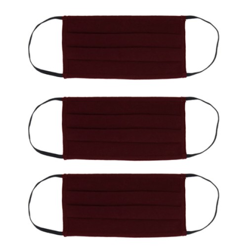 UNBRANDED Μάσκα προστασίας βαμβακερή MSK-0008 επαναχρησιμοποιούμενη, μπορντό, 3τμχ
