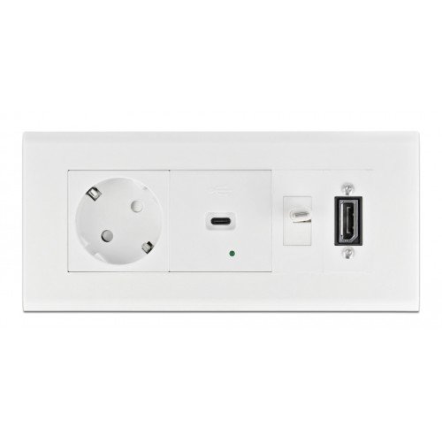 DELOCK DELOCK module βάση πρίζας Easy 45 81317, 175x80mm, λευκό