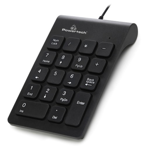 Powertech POWERTECH ενσύρματο αριθμητικό πληκτρολόγιο PT-938, USB, μαύρο